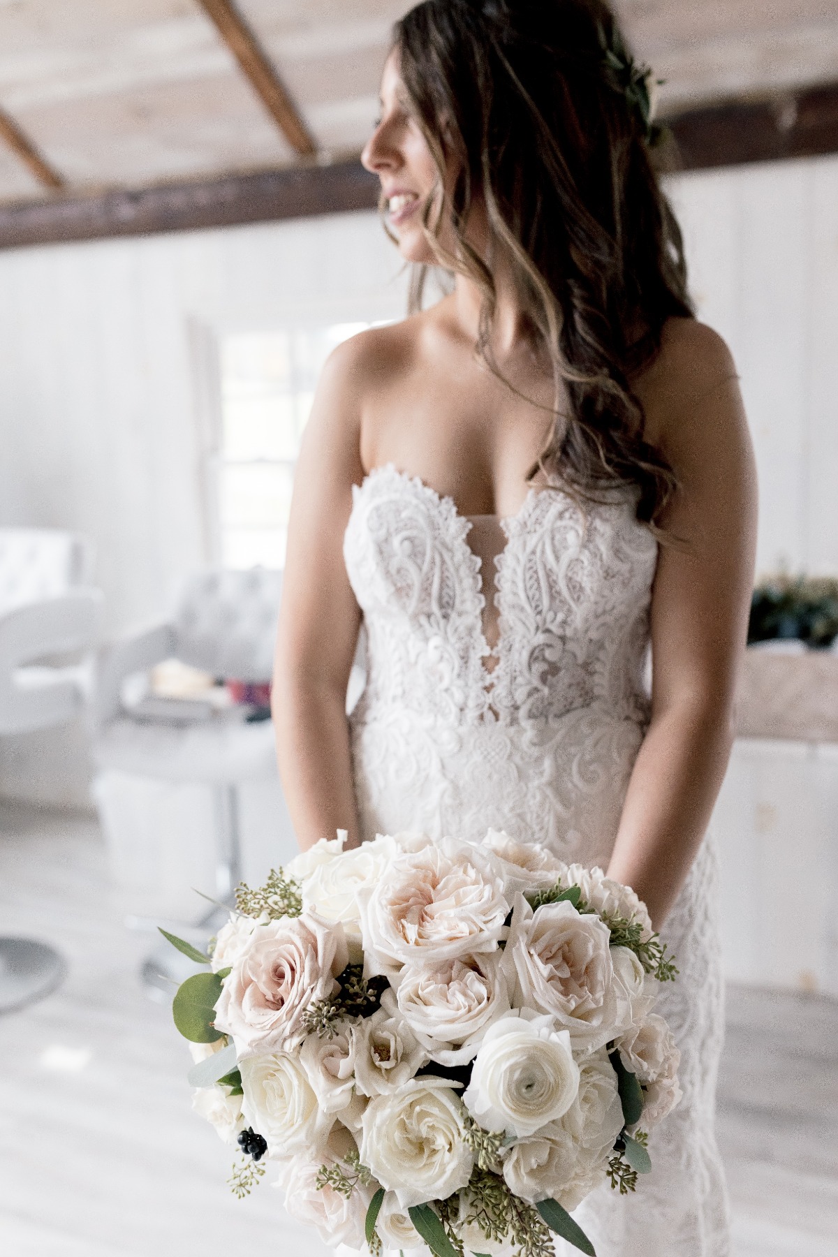 white wedding bouquet