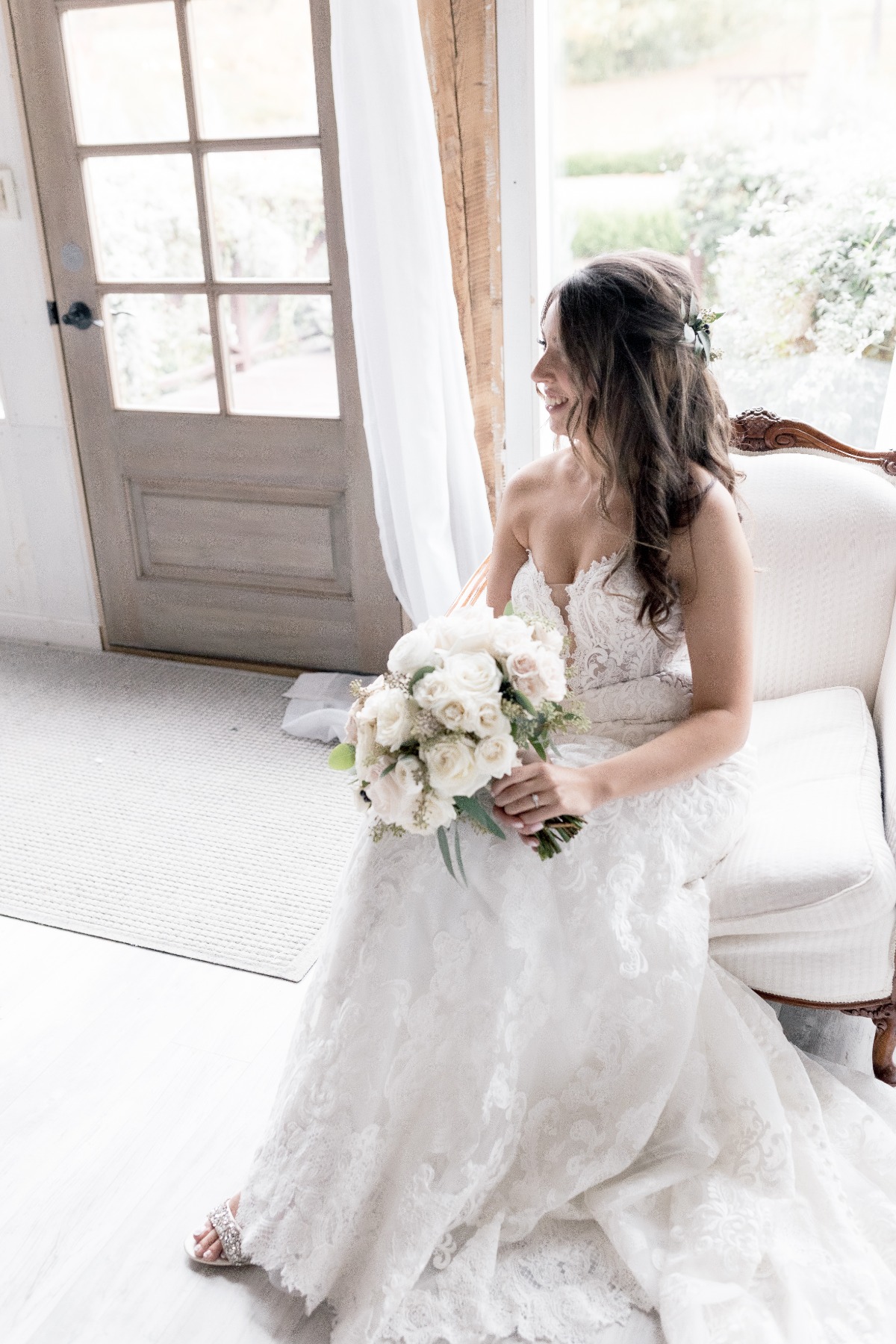 strapless lace wedding dress