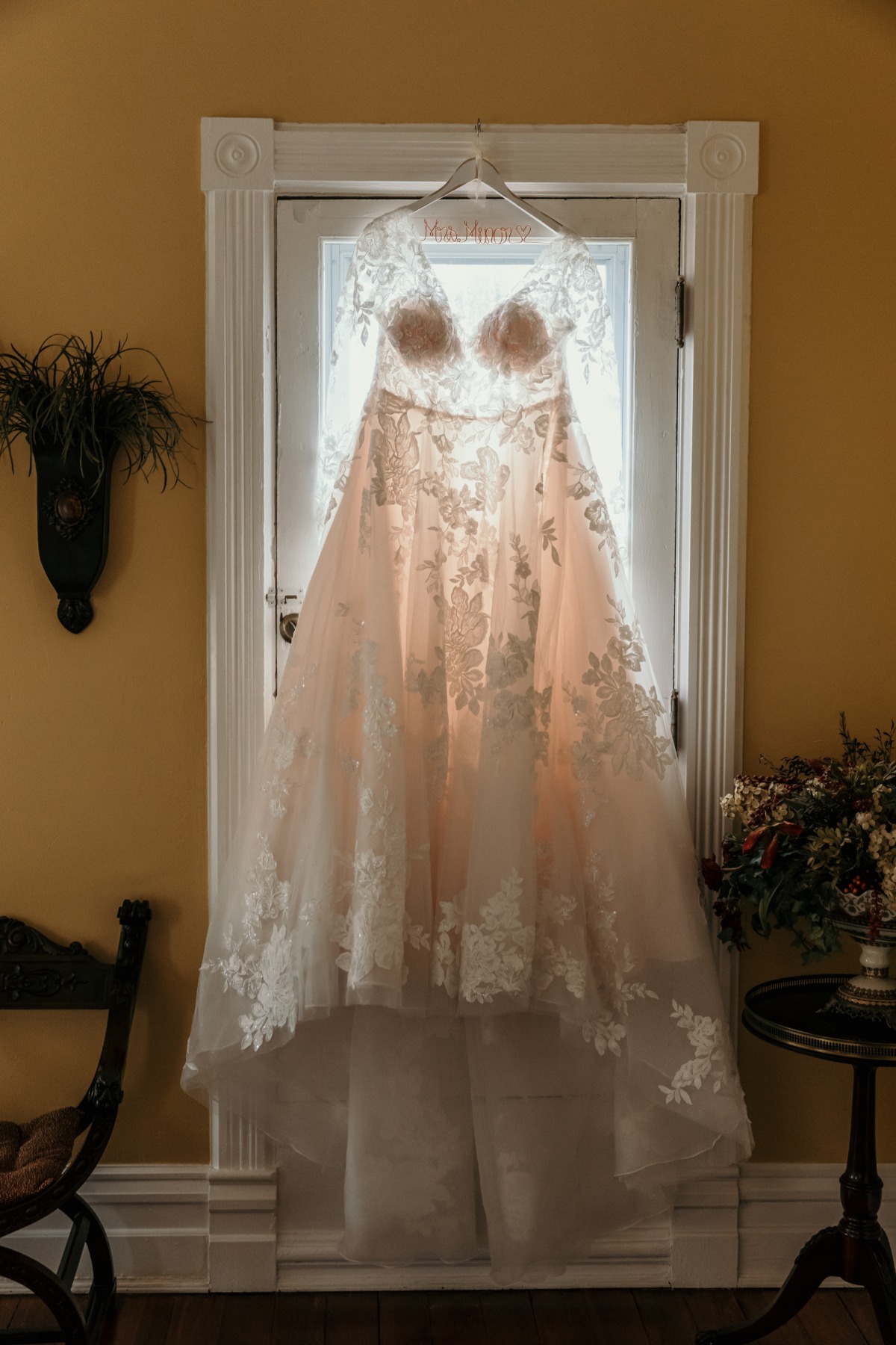 blush wedding dress