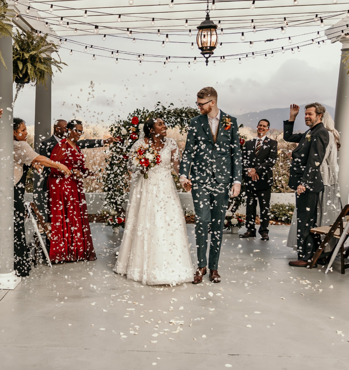 flower petal toss after wedding