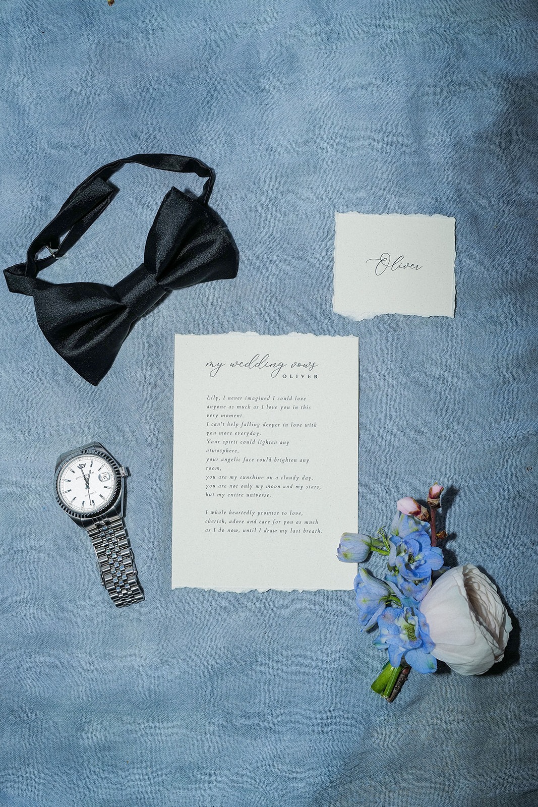 Groom flat lay