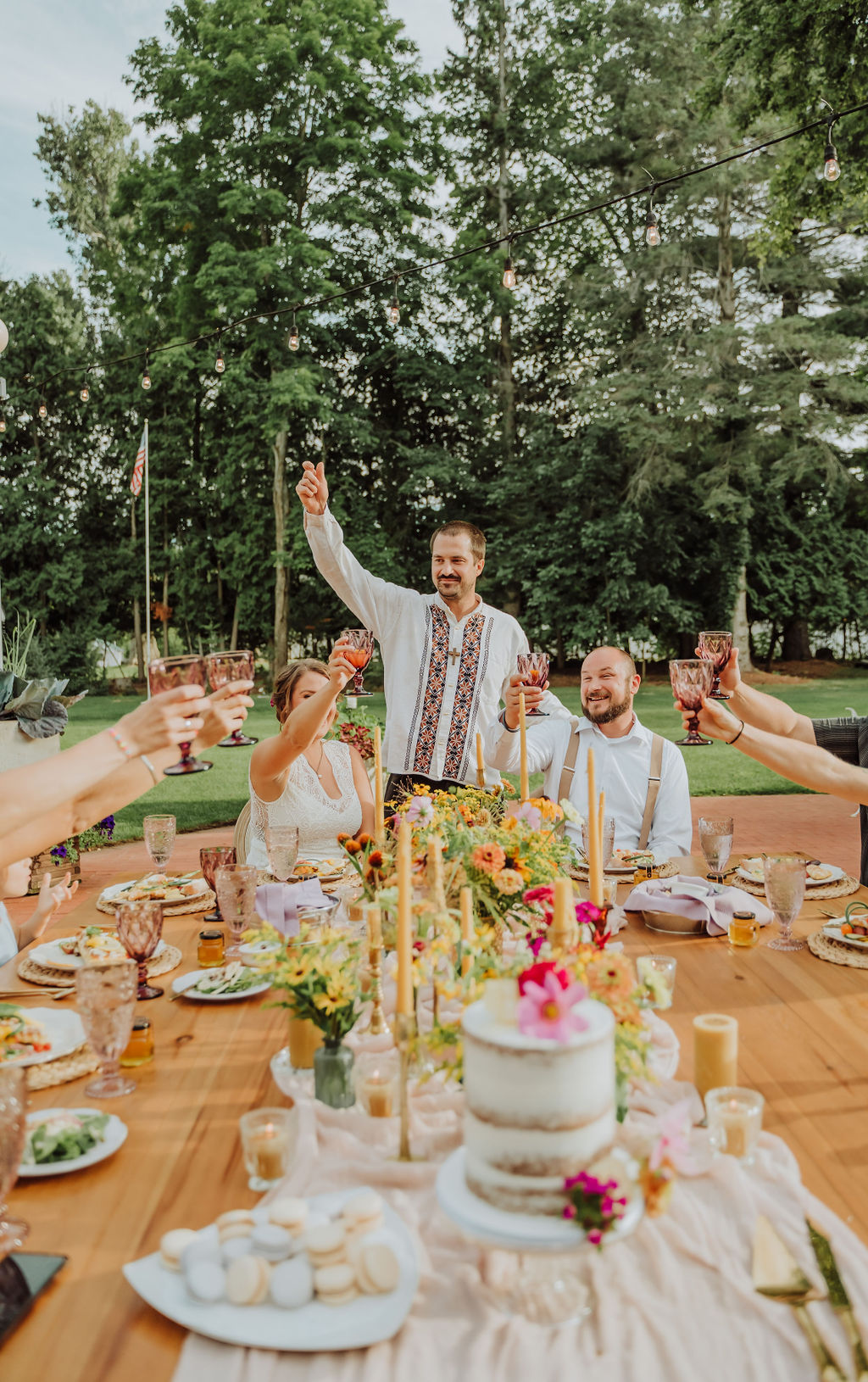 outdoor earthy wedding reception