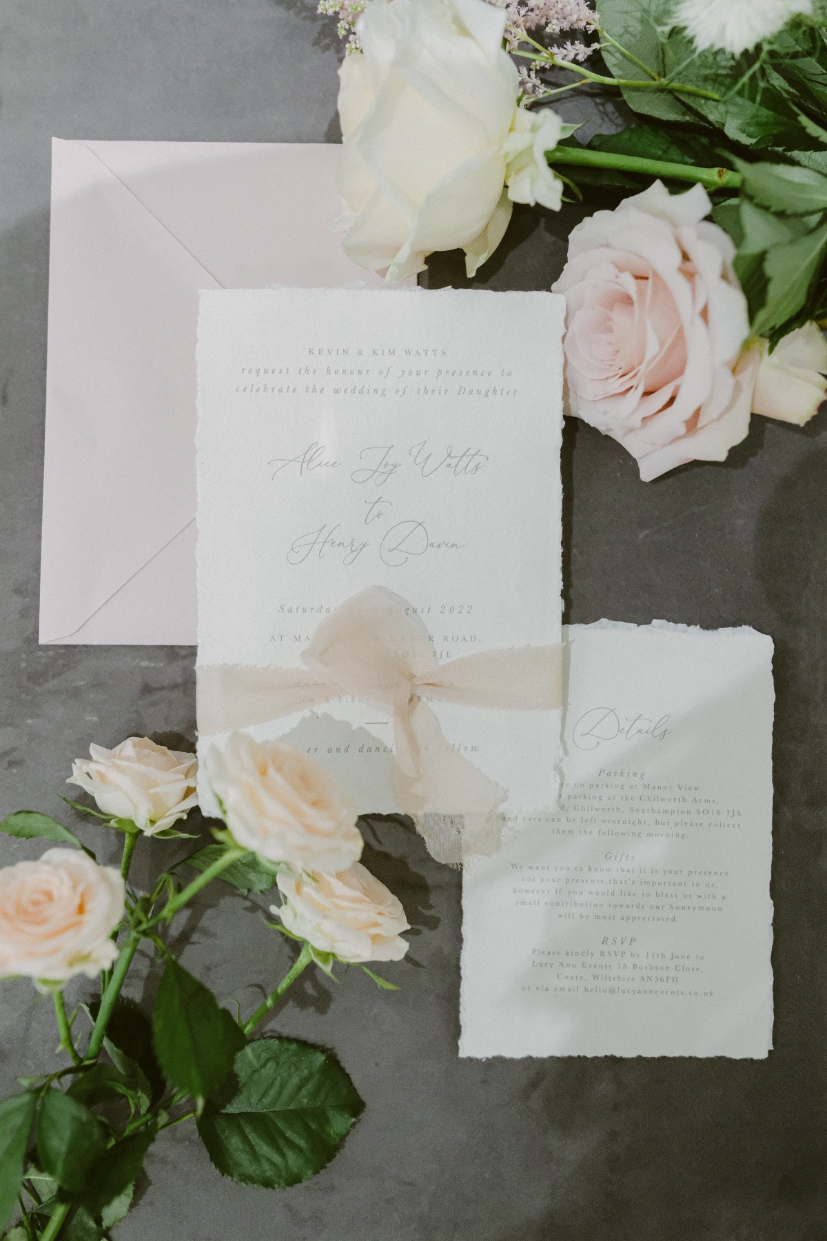 rough edge wedding invitations 