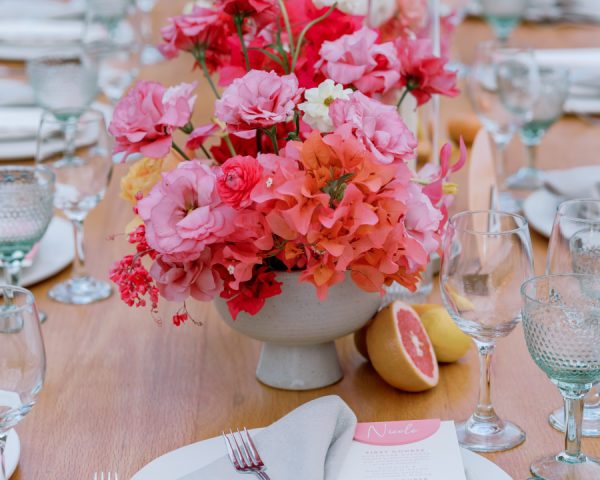 Bold Pops Of Bougainvillea-Inspired Pink At This Flora Farms Wedding