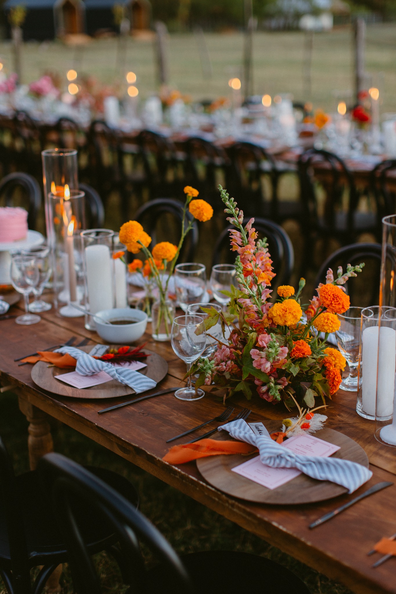 orange wedding centerpiece