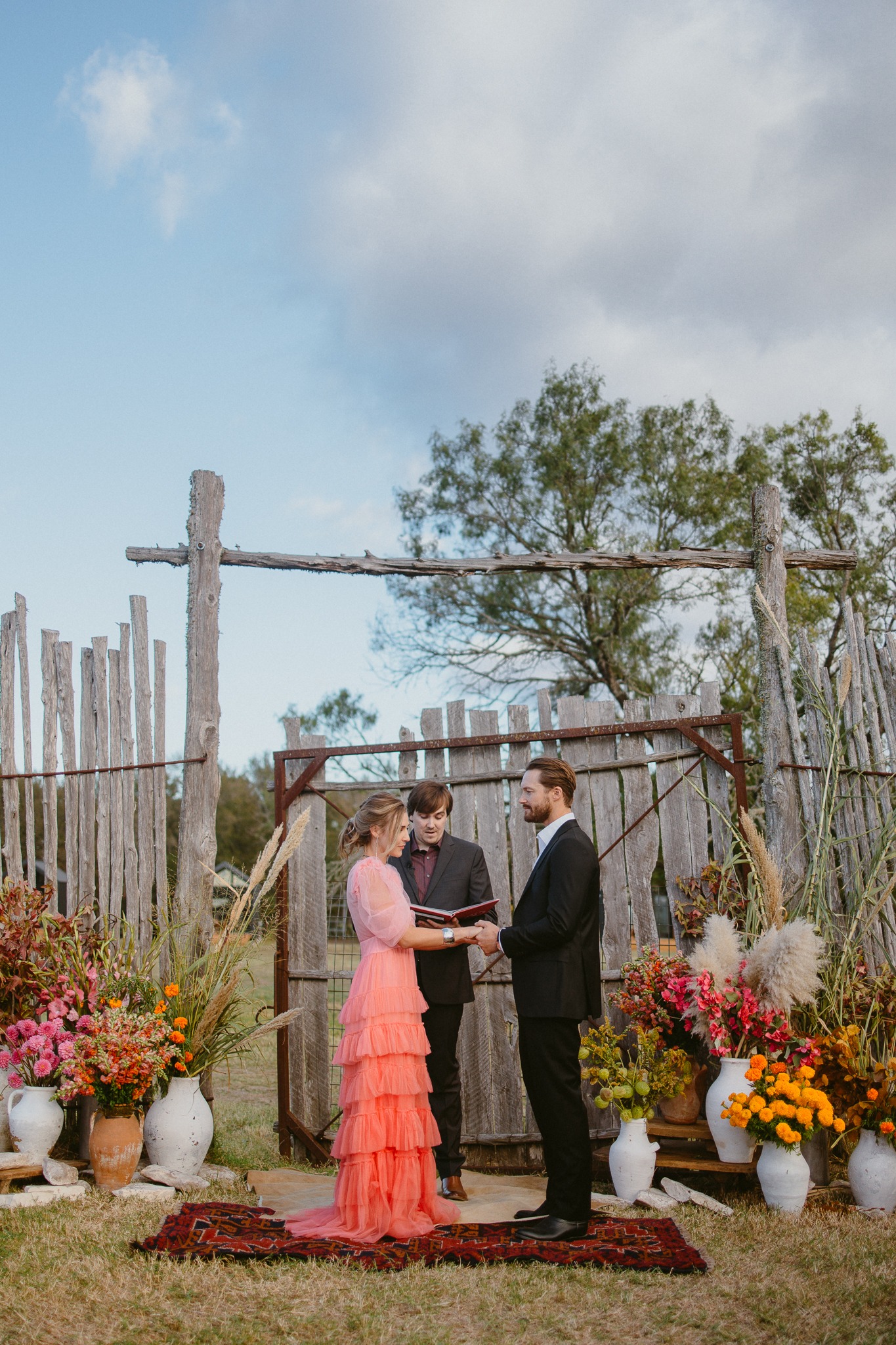 outdoor boho wedding ceremony