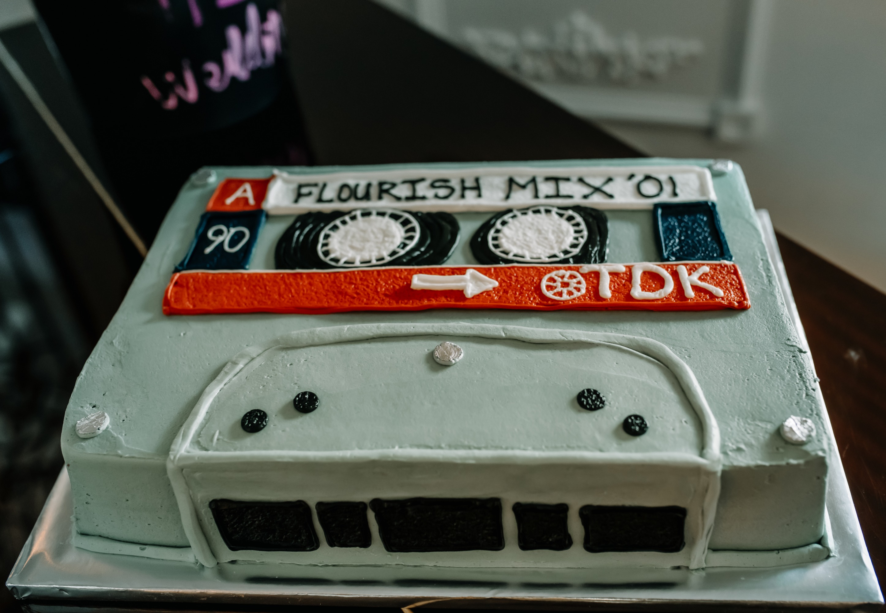 tape deck wedding cake