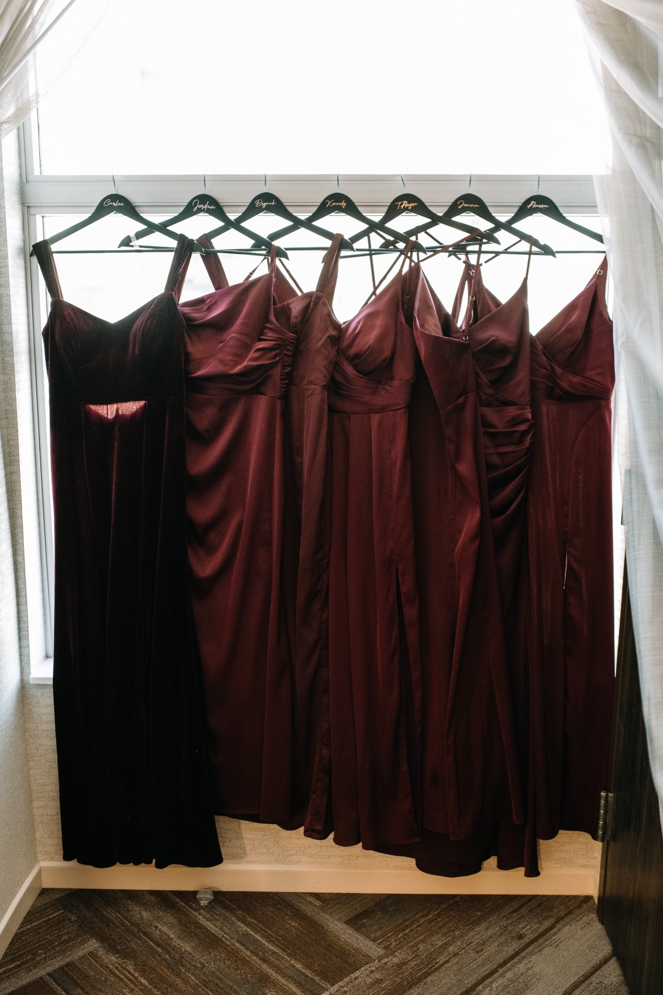 burgundy bridesmaid dresses