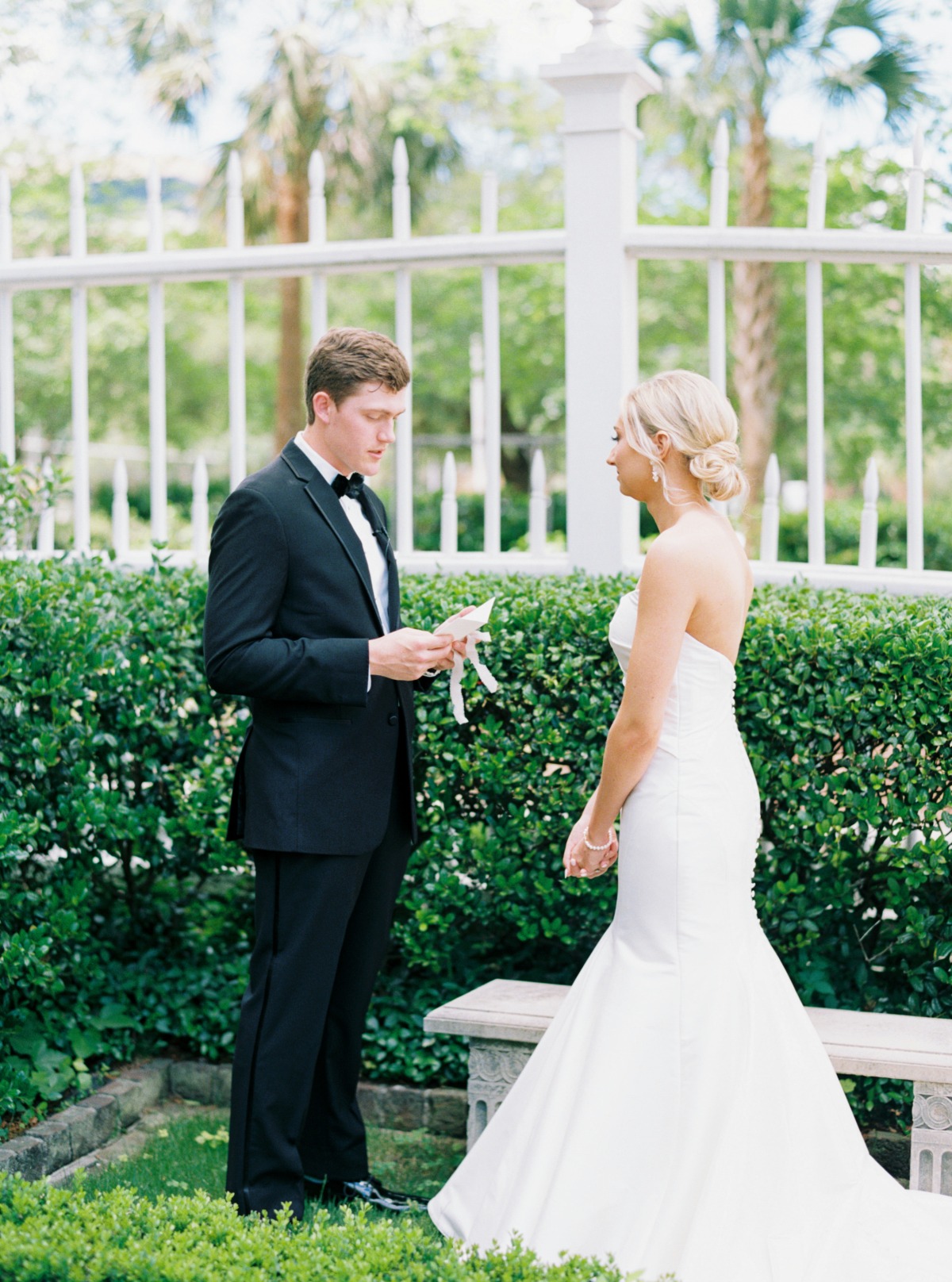 special moment between bride and groom