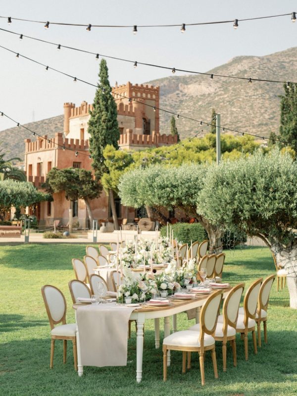 Elegant Wedding at a Historical Castle in Athens, Greece