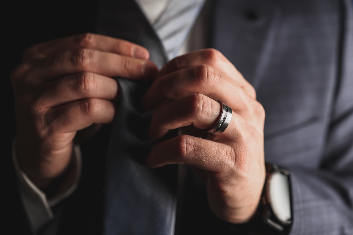 The Thor meteorite wedding band