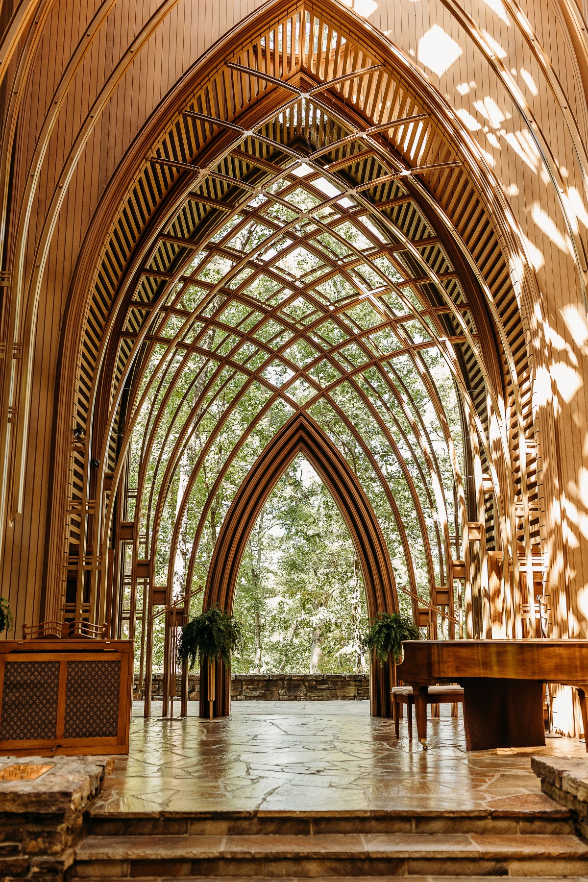 Mildred B. Cooper Chapel nestled in the serene Ozark Mountains.