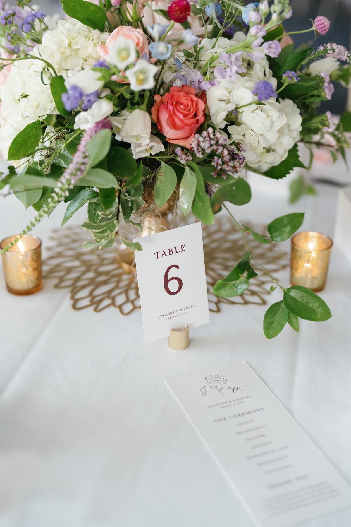 garden wedding centerpiece