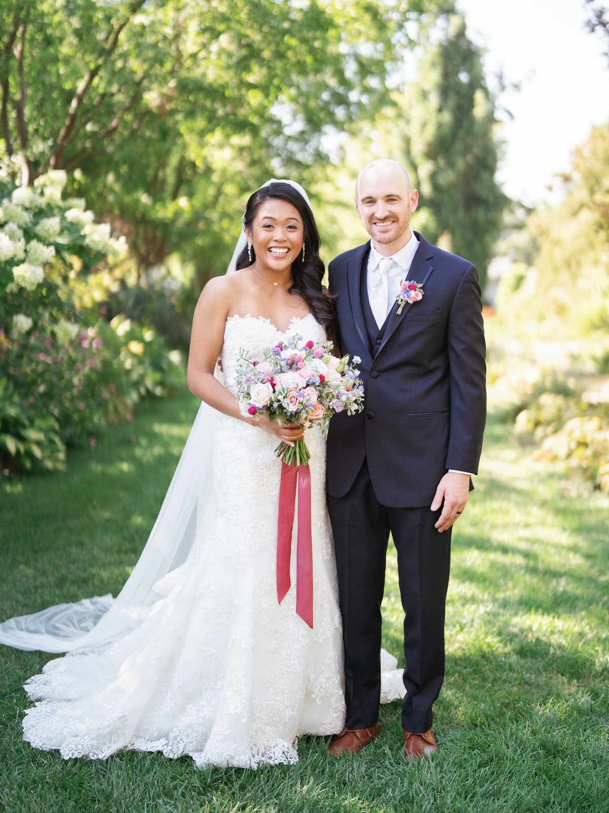 garden wedding portrait