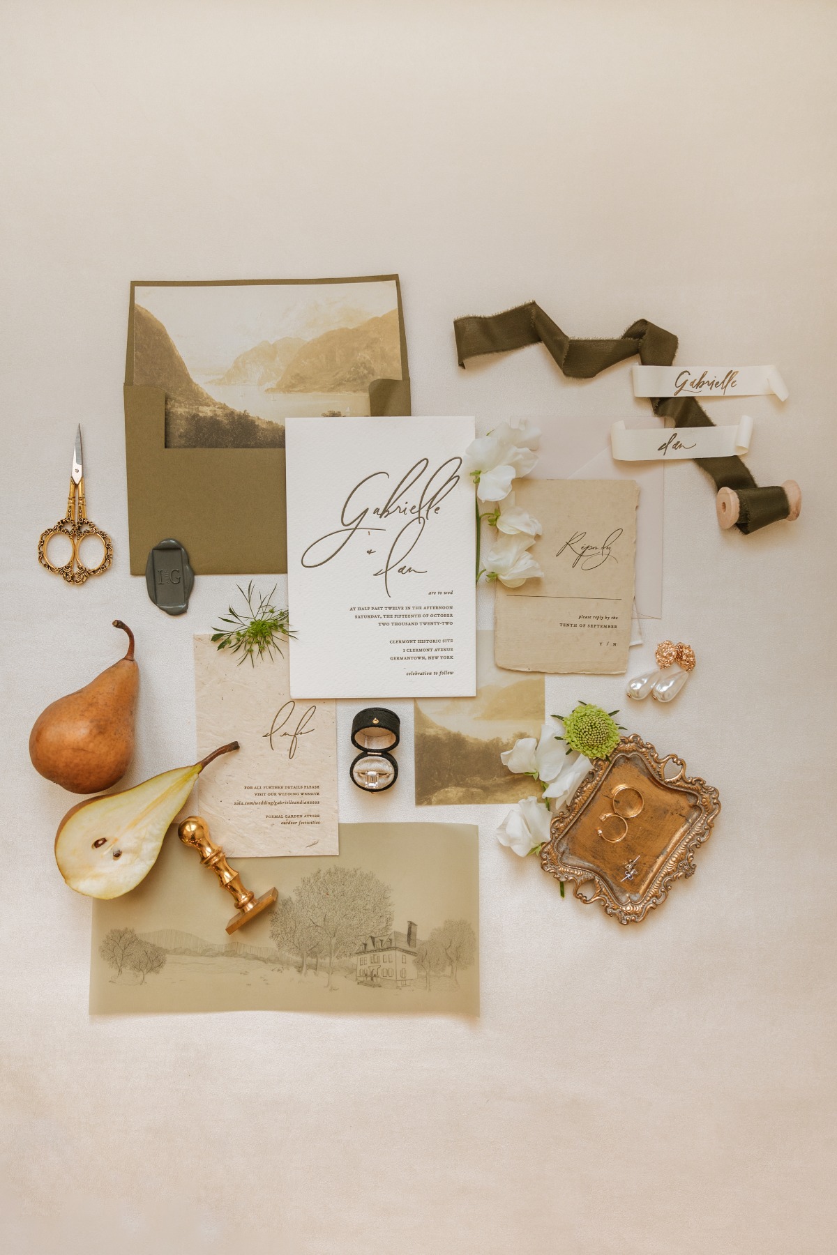 Champagne wedding invitations