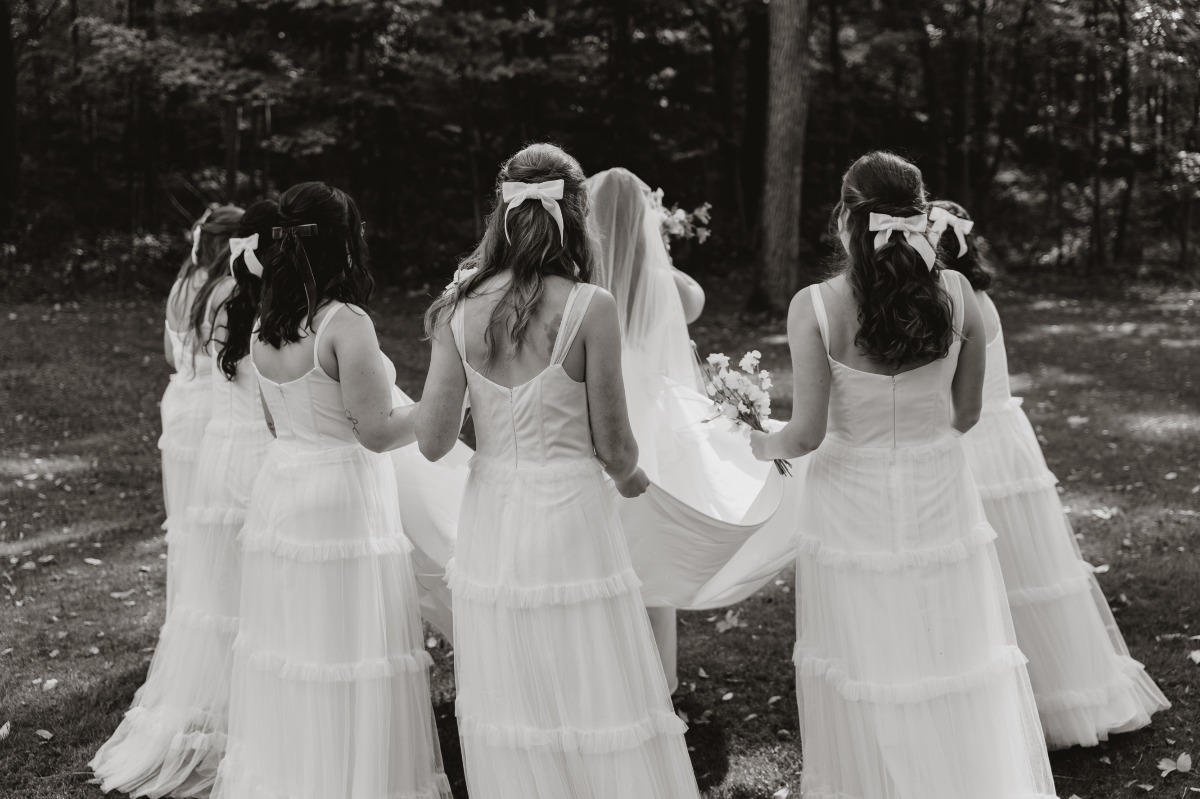 Bride walking down aisle