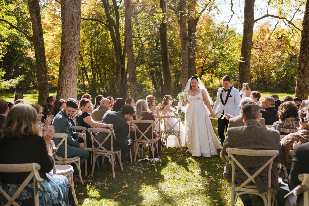 Newlyweds at New York wedding