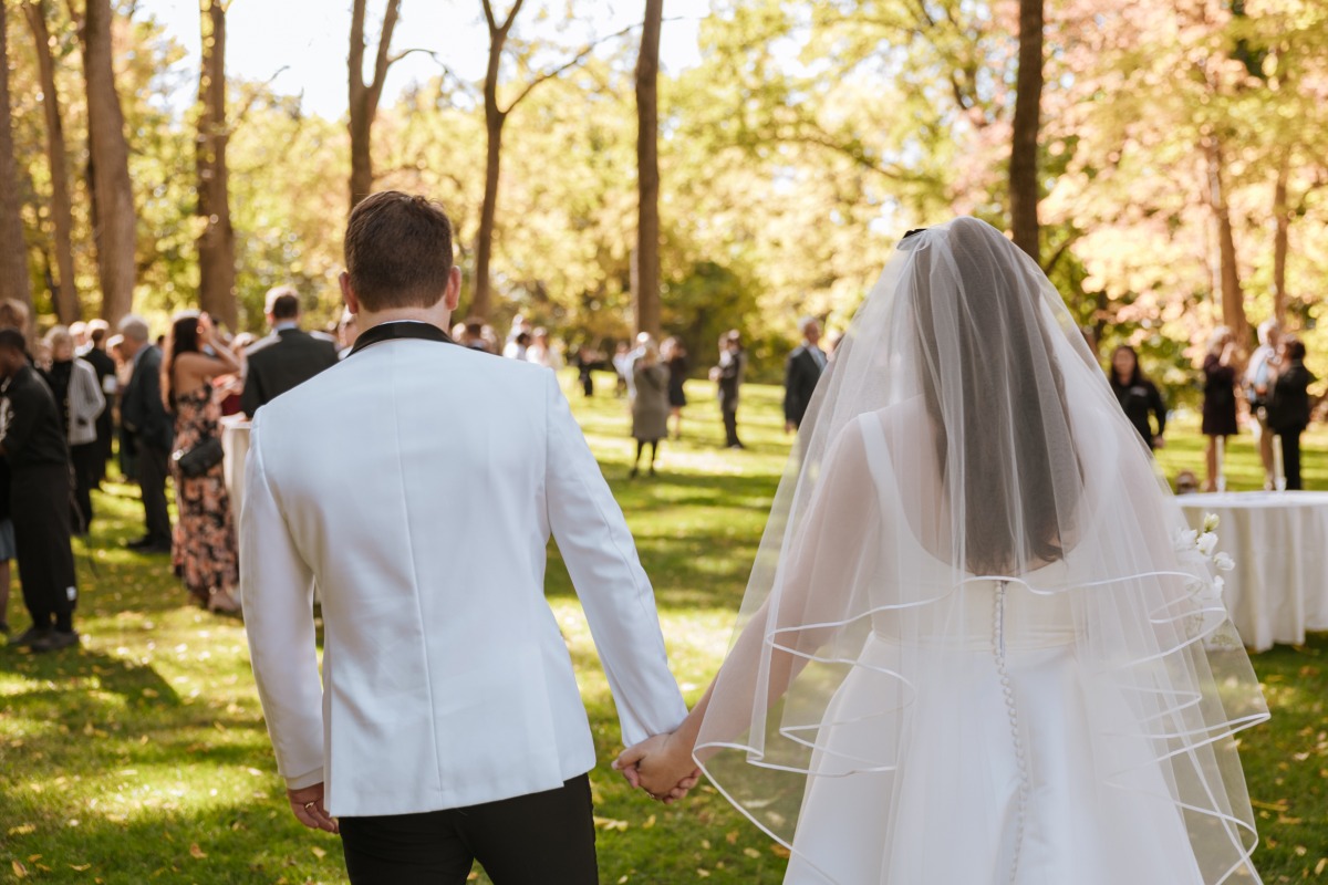 Bride and groom at New York estate