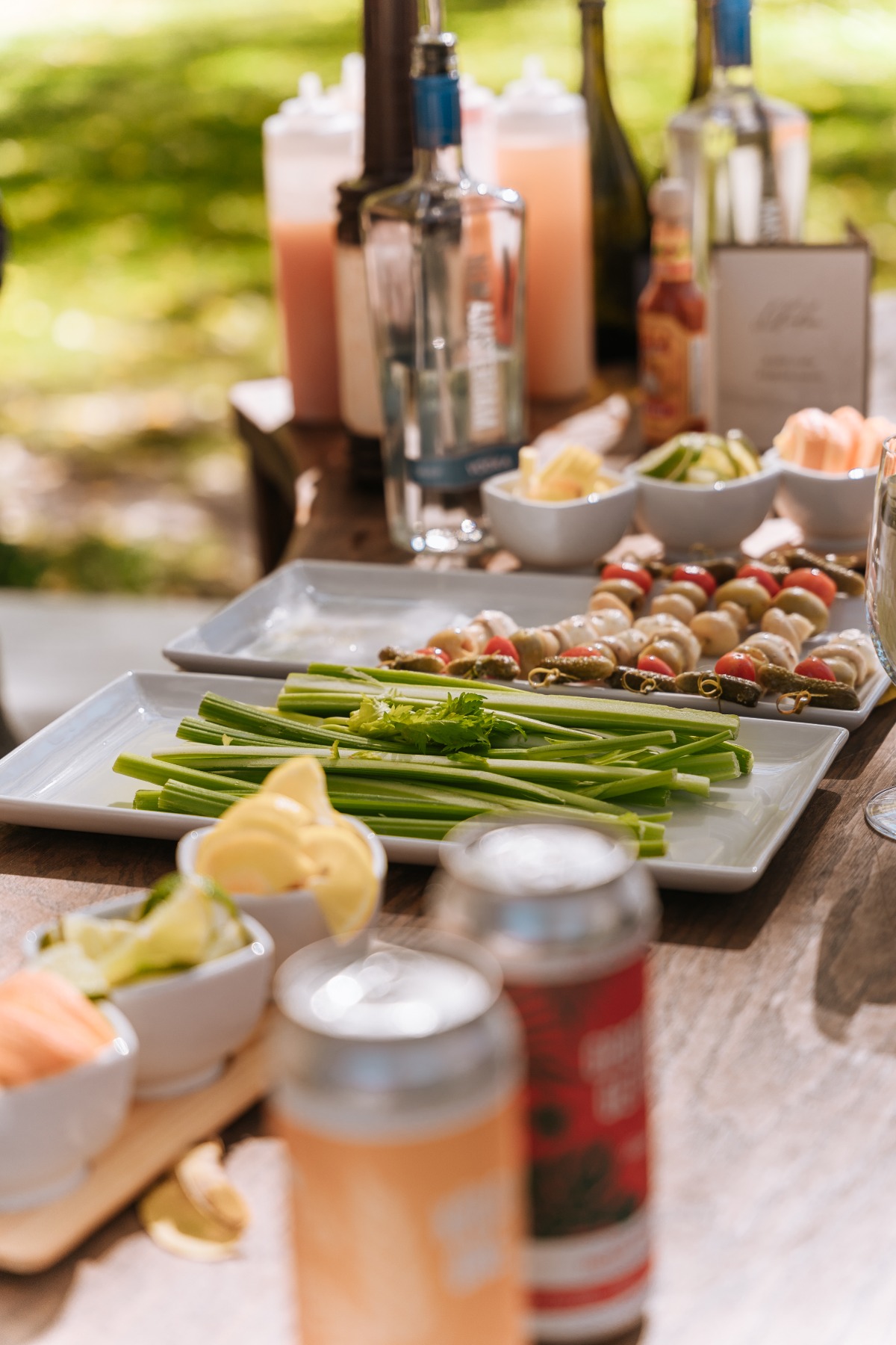 Fresh vegetable brunch spread