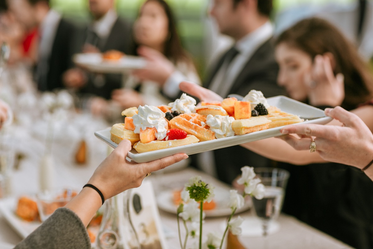 Brunch wedding waffles 