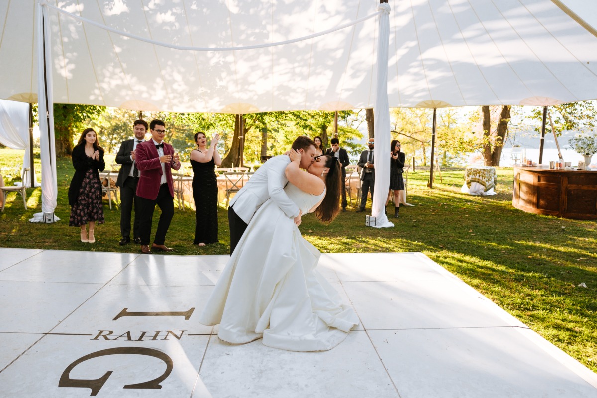 First dance at outdoor New York wedding