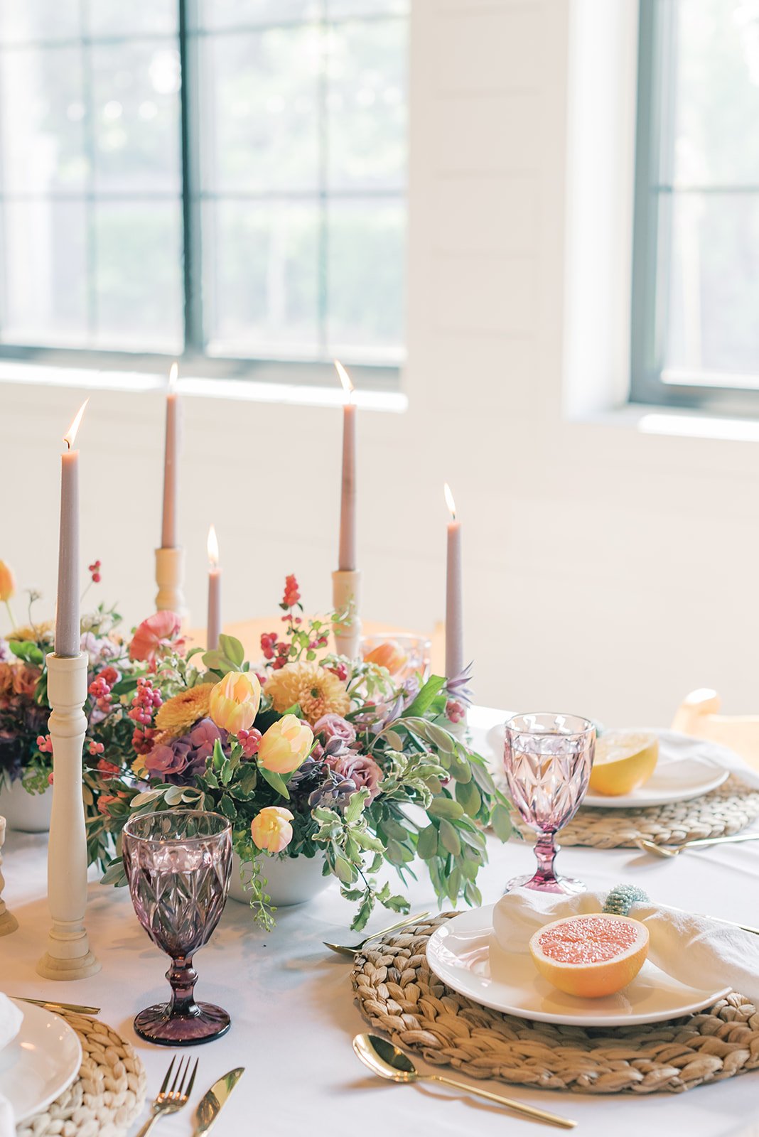 colorful wedding glassware