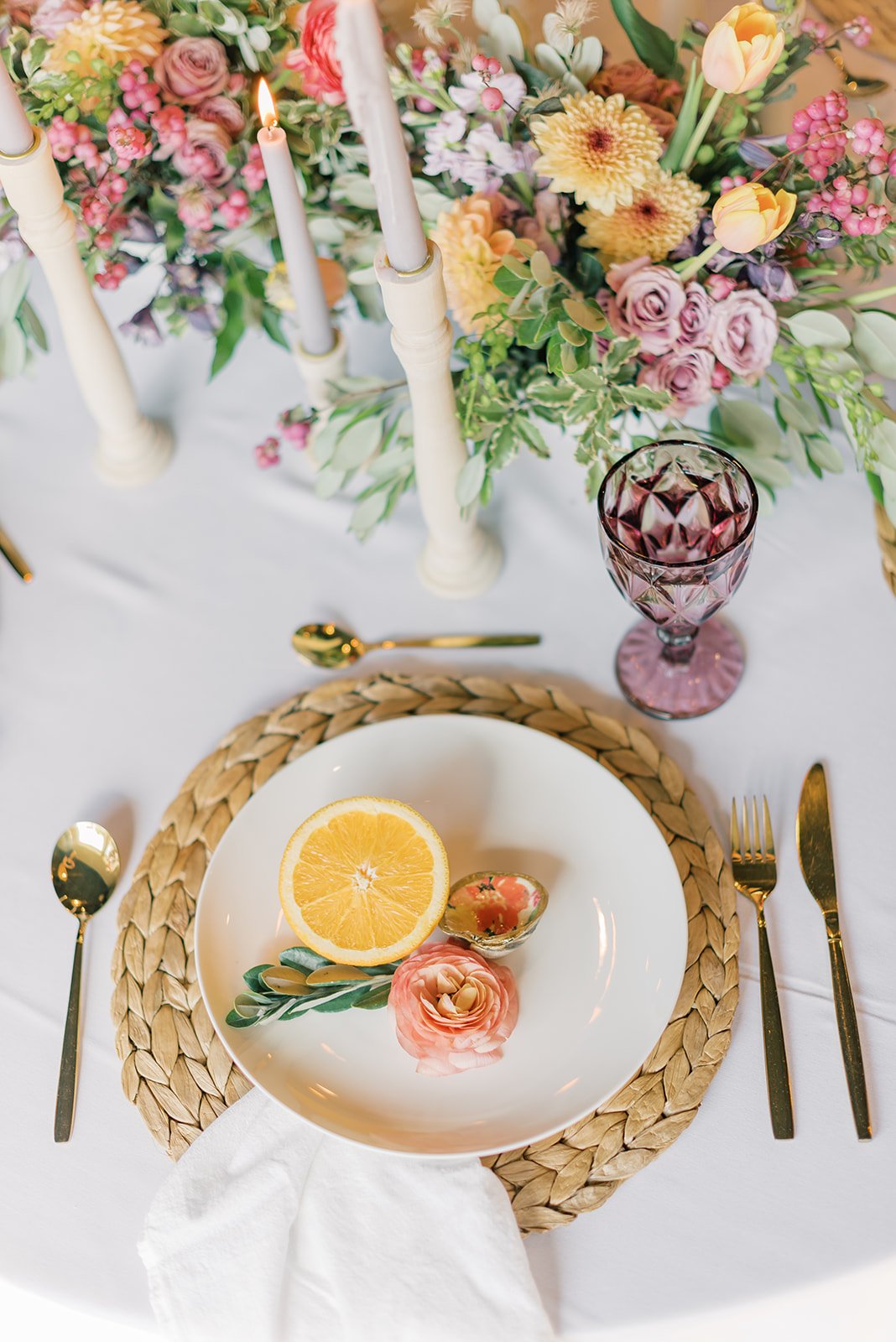 citrus-inspired centerpieces