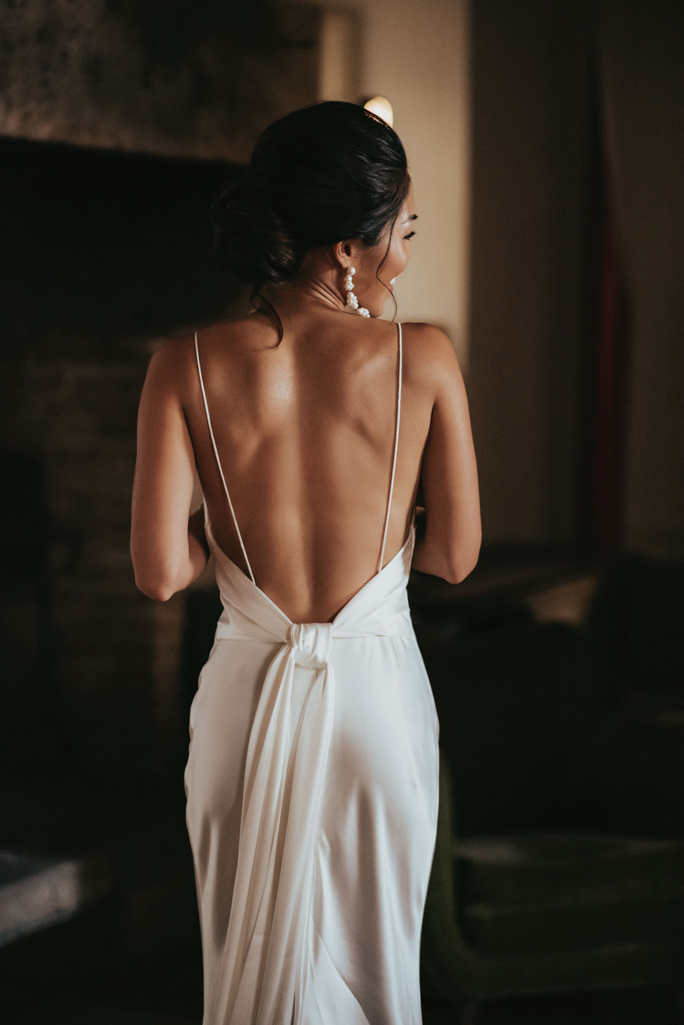 tie back wedding dress