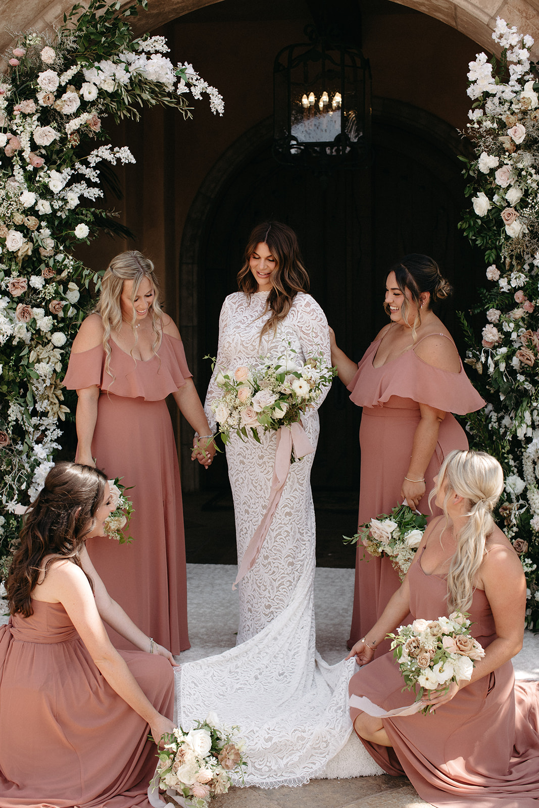 dusty rose bridesmaid dresses