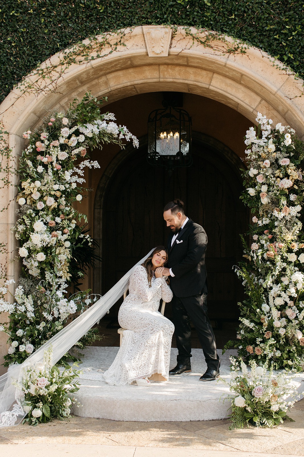 fitted lace wedding gown