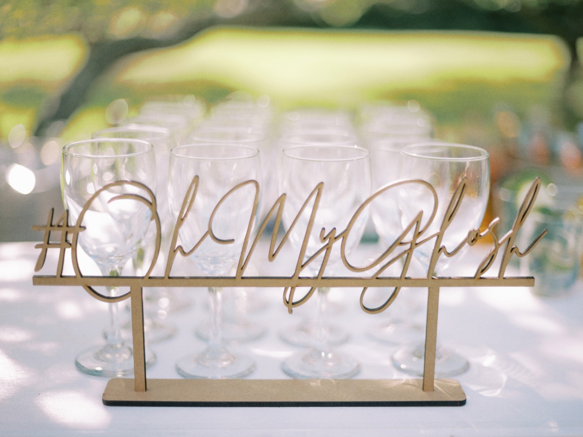 custom wedding hashtag signage