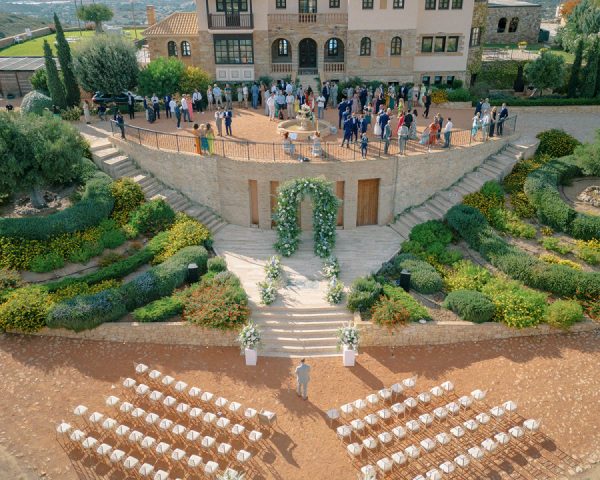 An Elegant Outdoor Wedding at a Post-byzantine Mansion in Greece