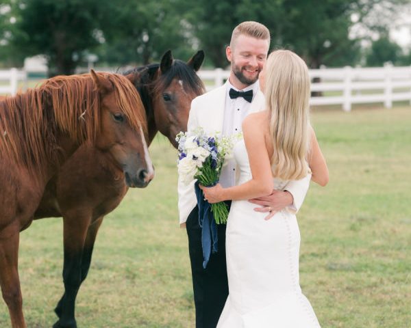 Antique Blue Summer Wedding at Modern Oklahoma Ranch