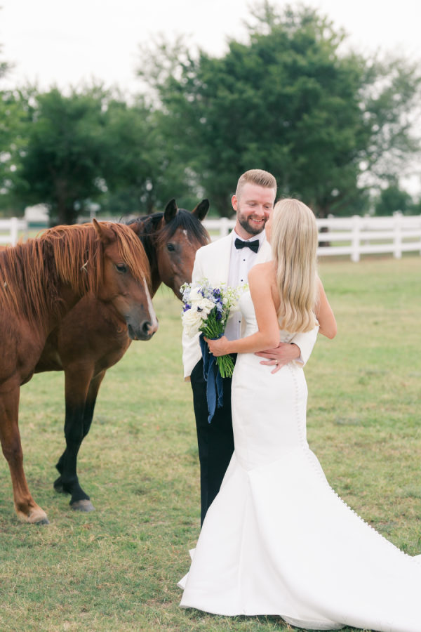 Antique Blue Summer Wedding at Modern Oklahoma Ranch