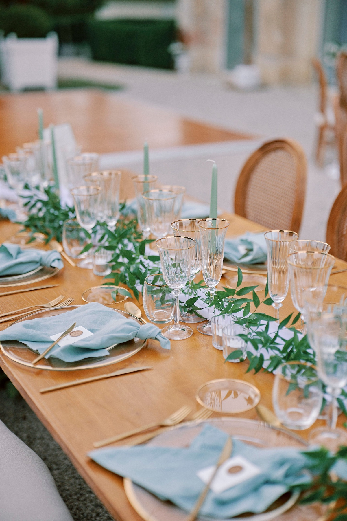 blue wedding linens