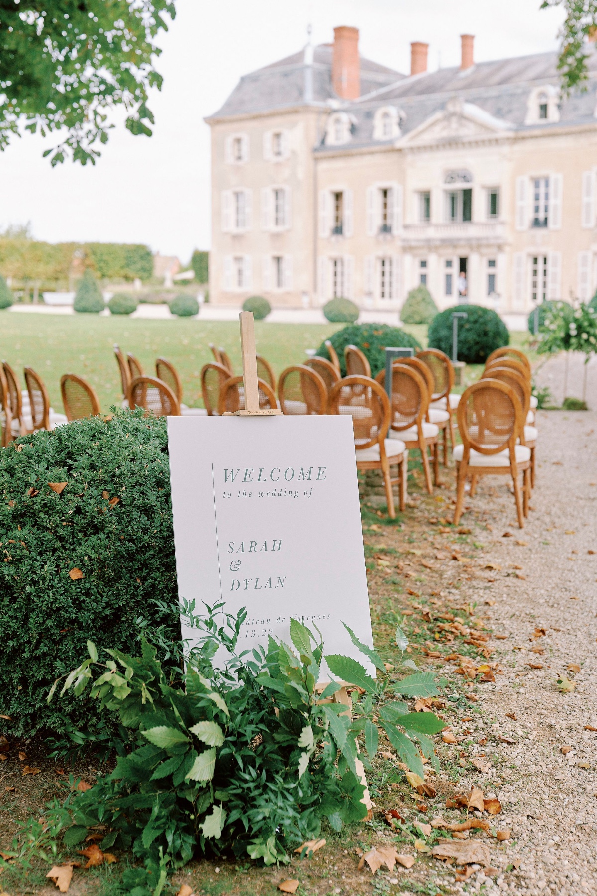 minimalist wedding ceremony sign