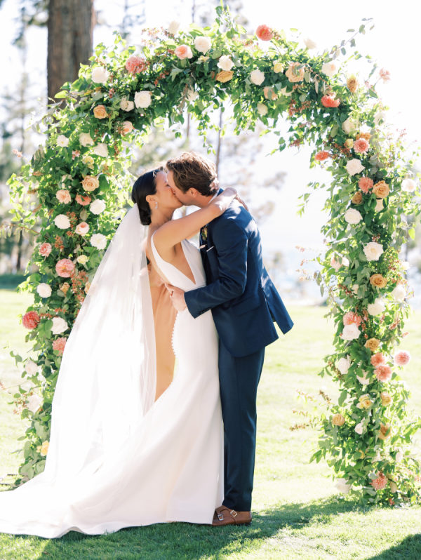 Sparkling Blue Water And Stunning Sunset Tones At This Sophisticated Lake Tahoe Wedding