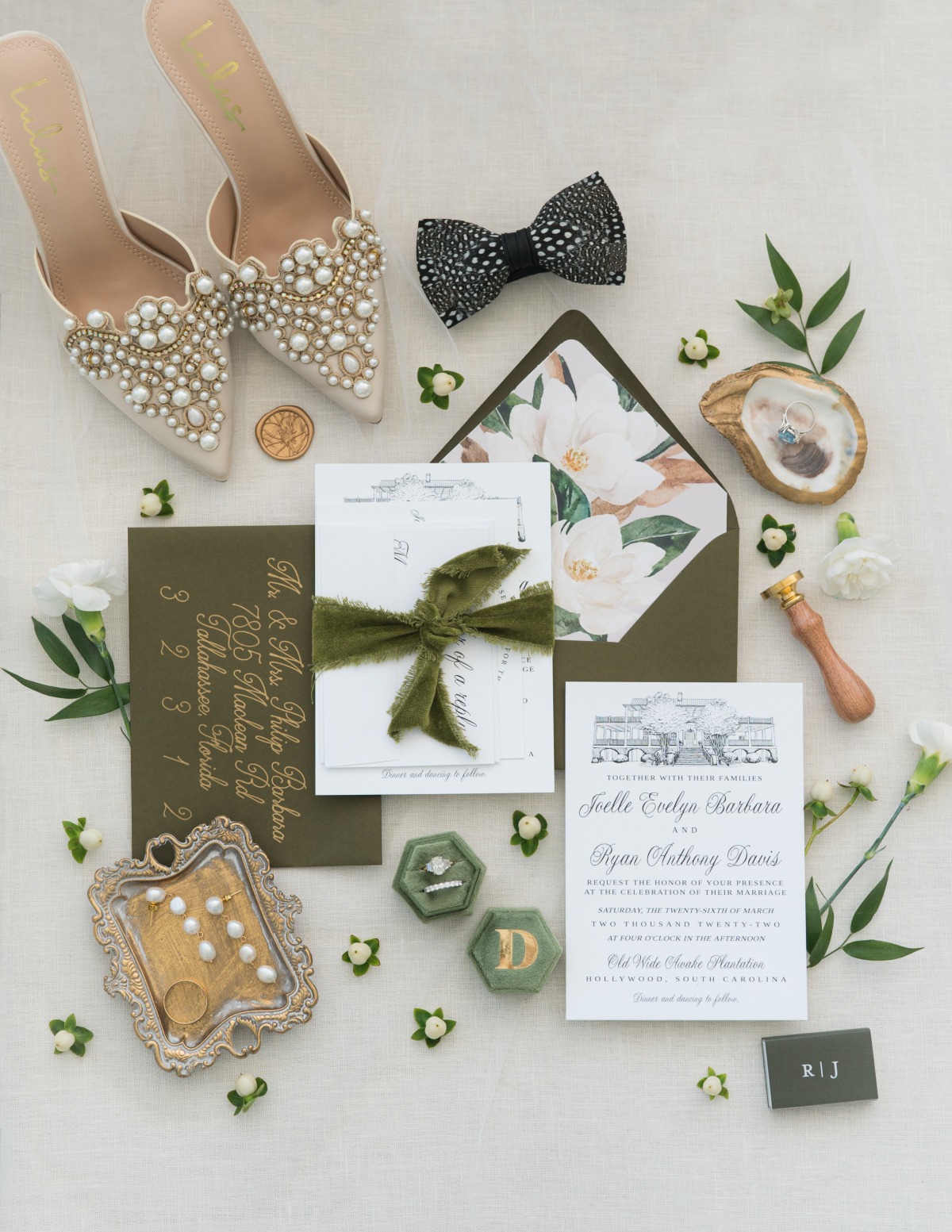 neutral palette wedding stationery