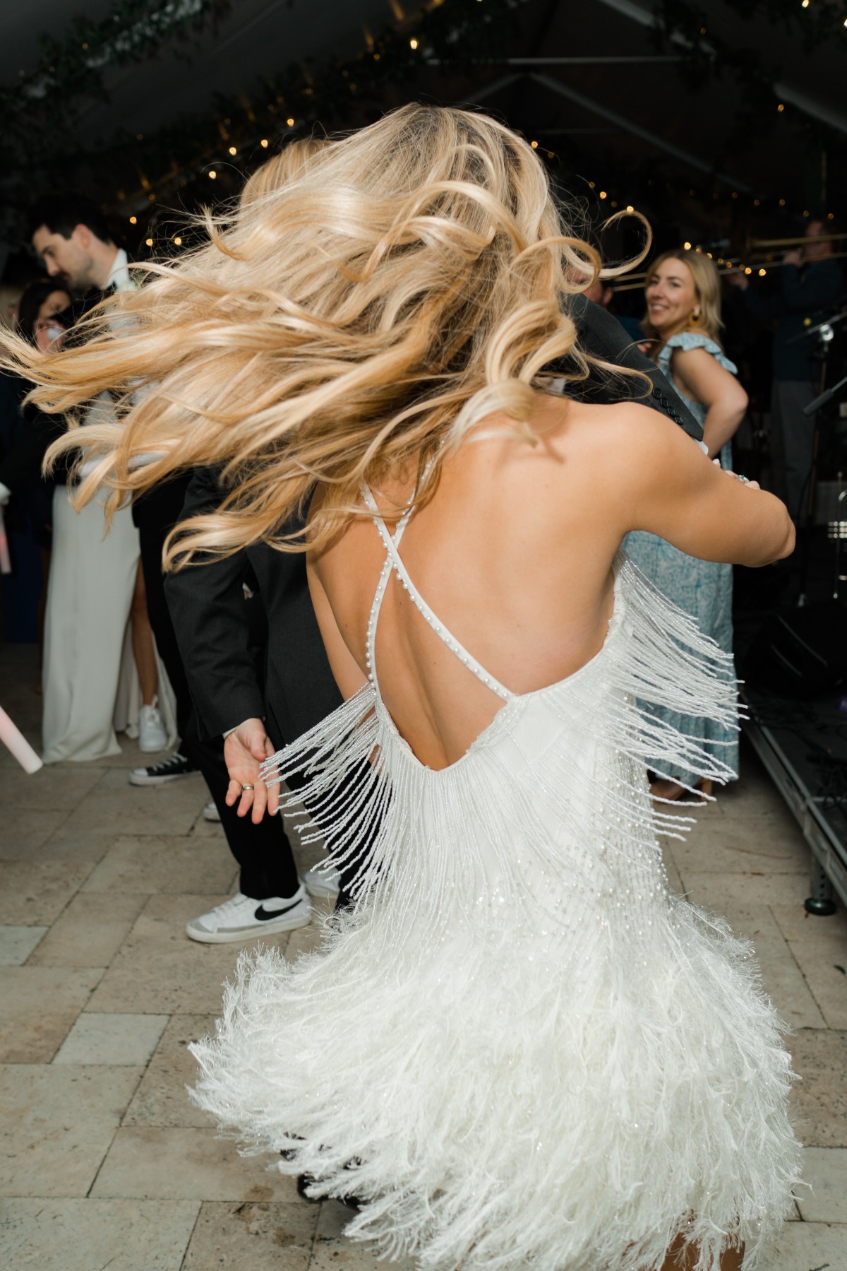 ceremony to reception wedding hairstyle