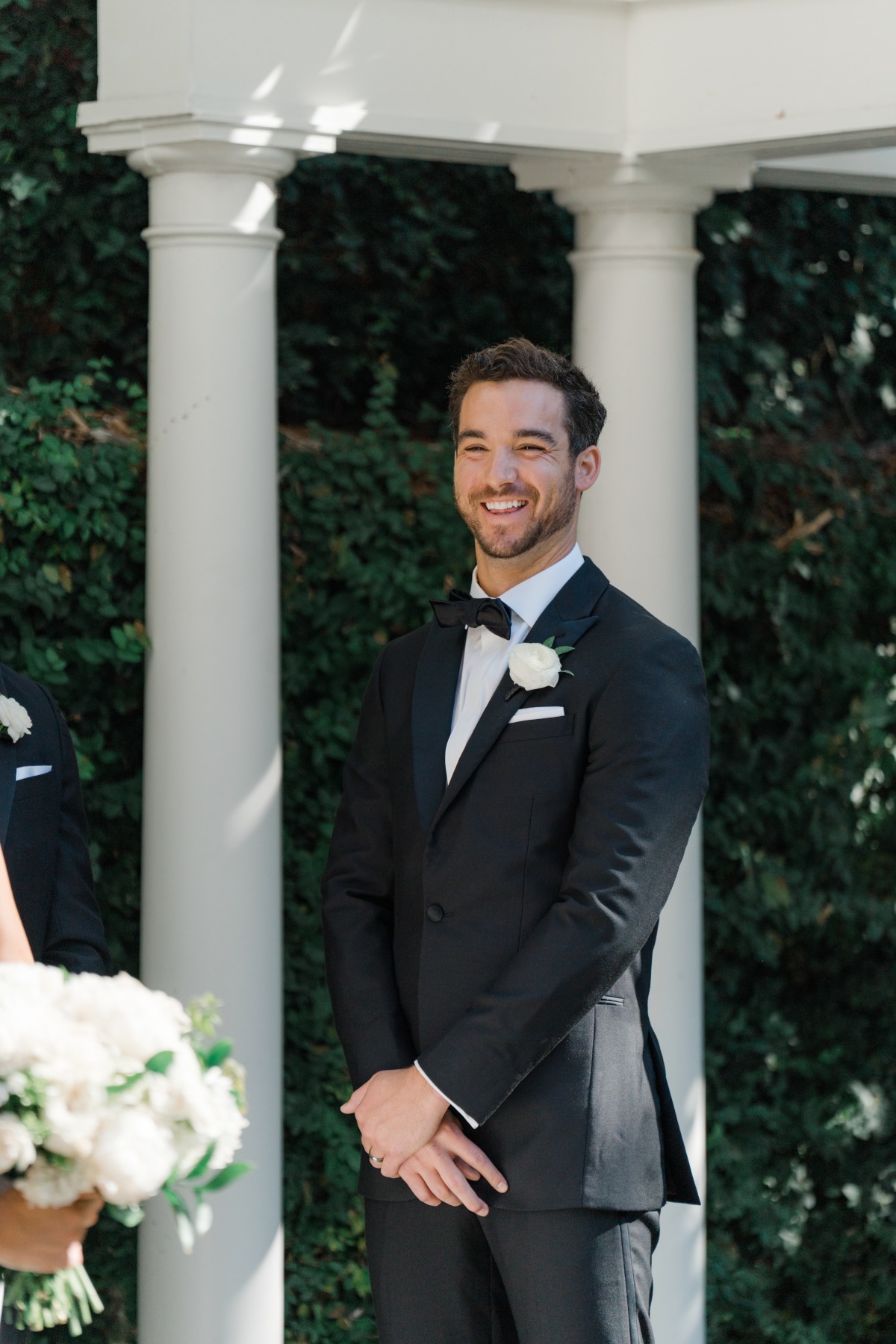 classic black tux for groom