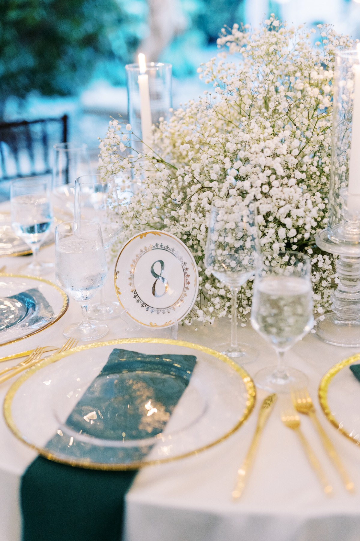 baby's breath wedding centerpieces