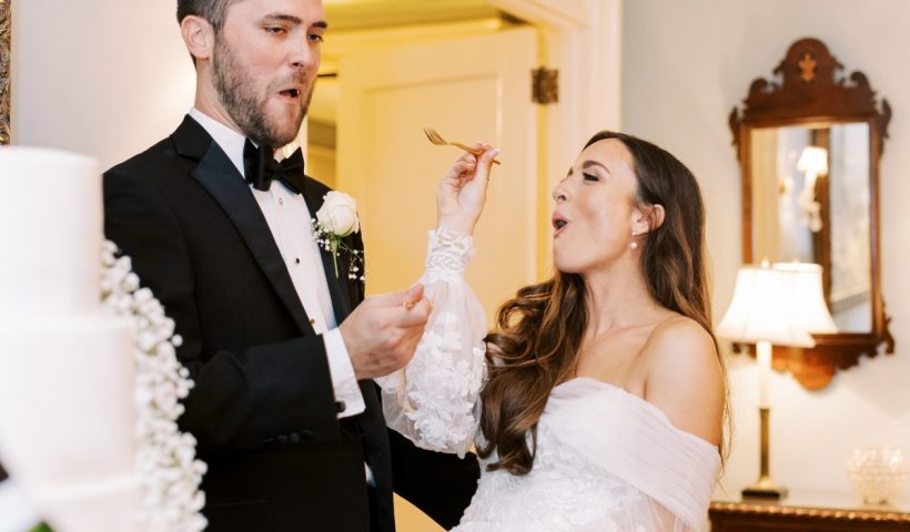 This couple took a trolley to their traditional wedding in Charlotte