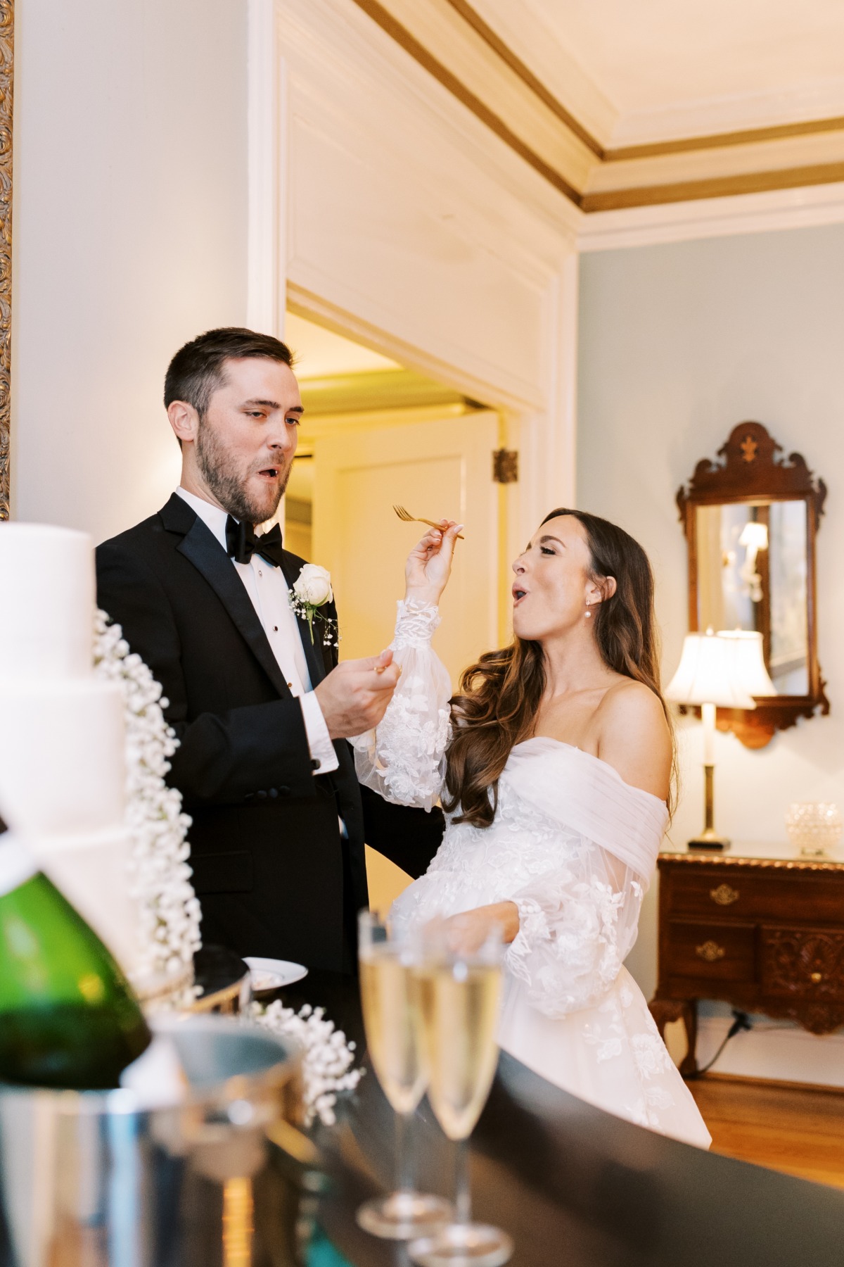 This couple took a trolley to their traditional wedding in Charlotte