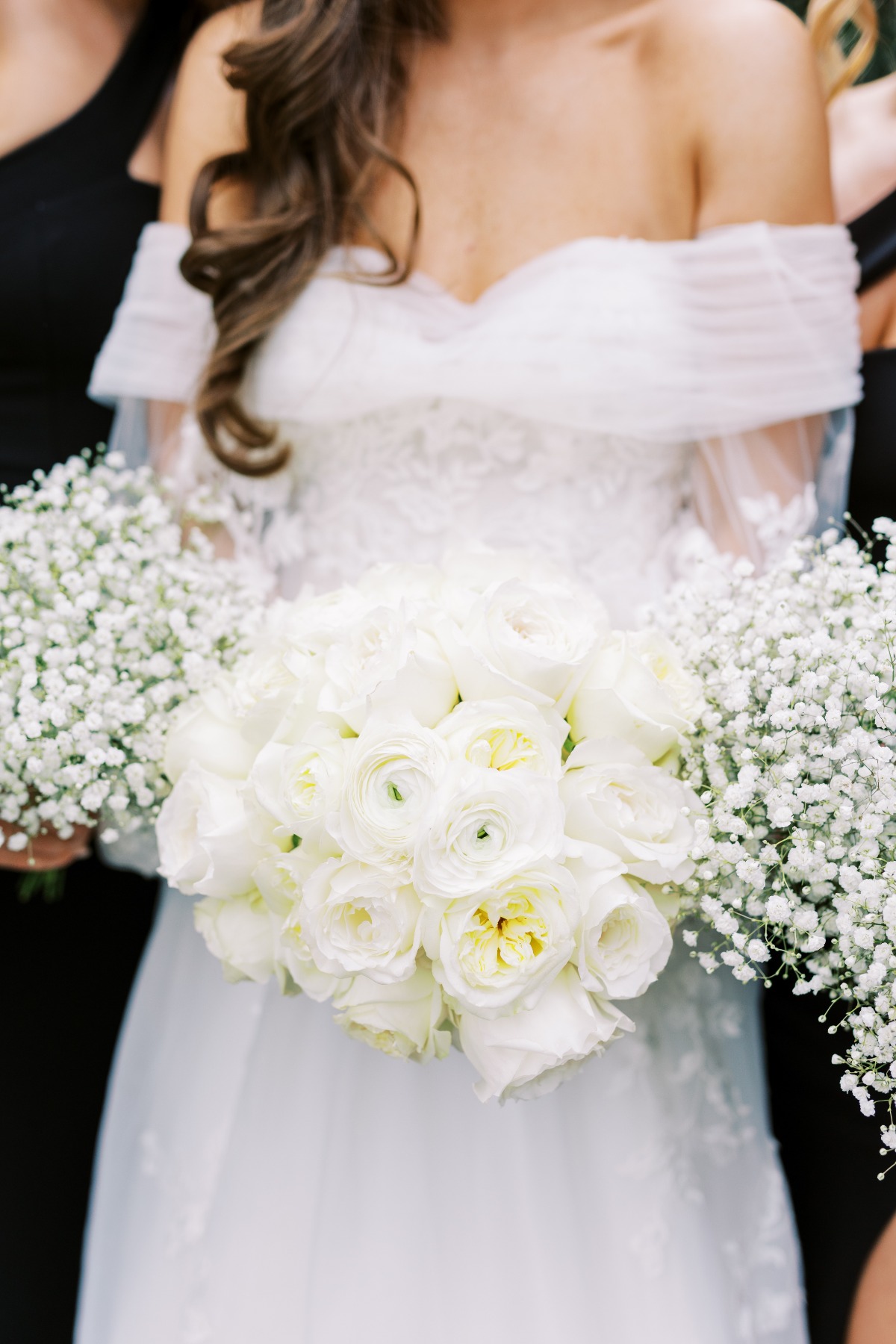 white rose bouquet