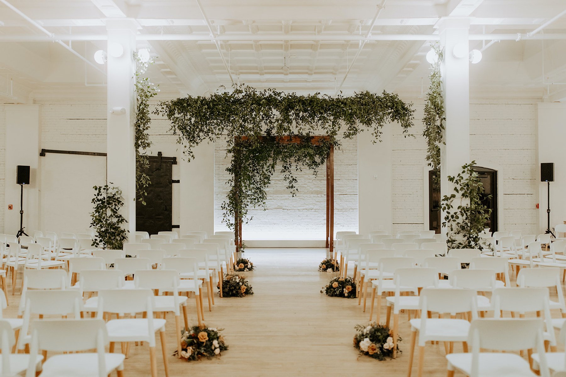 low flower arrangements for aisle