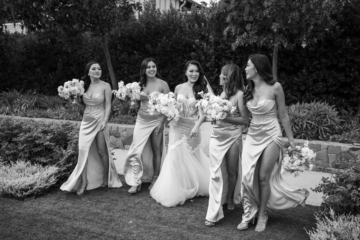 Dramatic and glam bridesmaids 