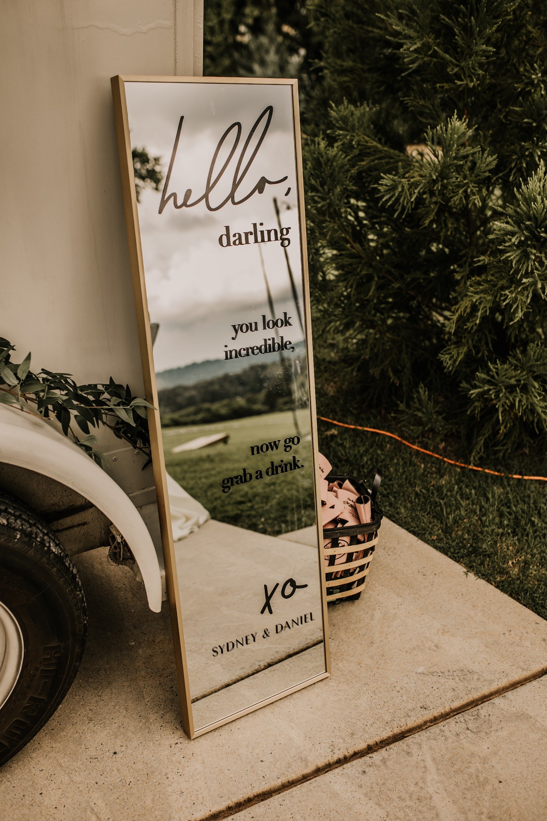 customized wedding mirror