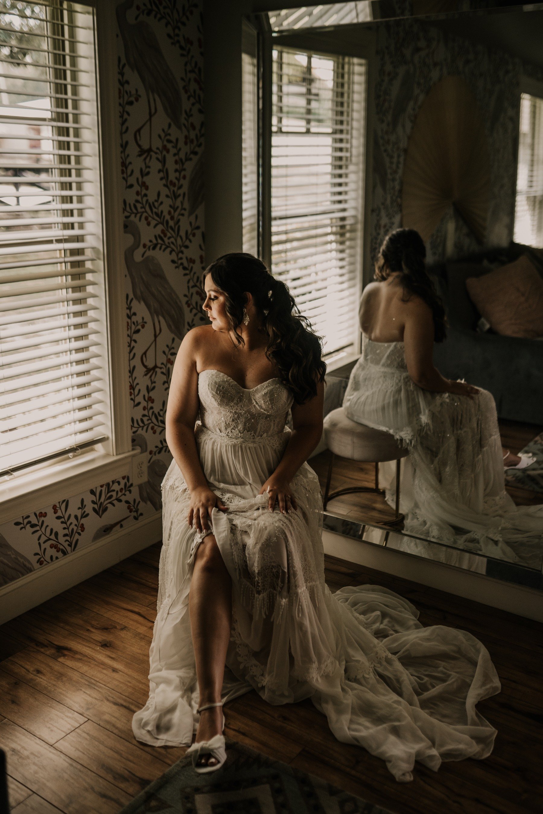 textured wedding dress