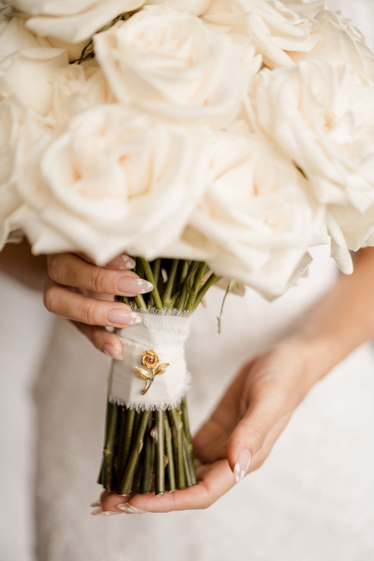 white rose bouquet