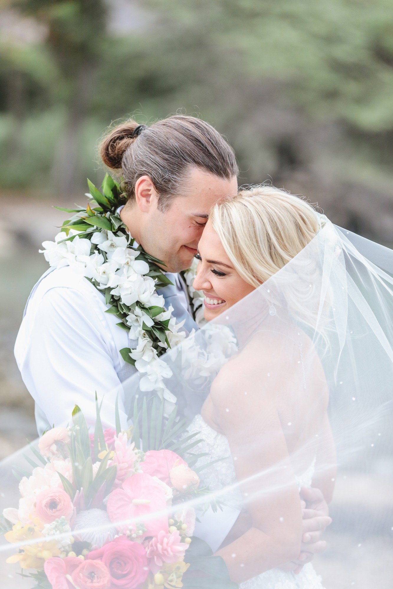 veil with pearl accents